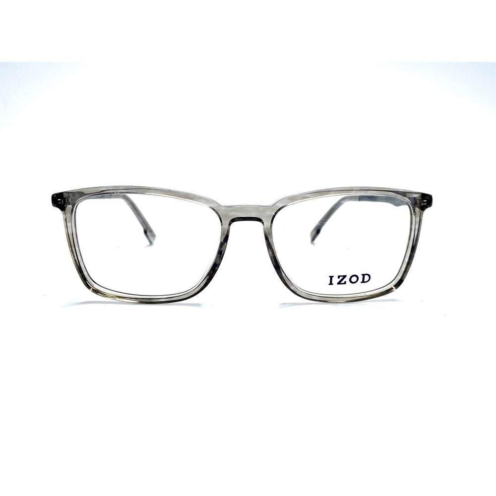 New IZOD Rectangular Grey Clear Glasses Carbon Fiber Temples IZ 2086 54 17 145